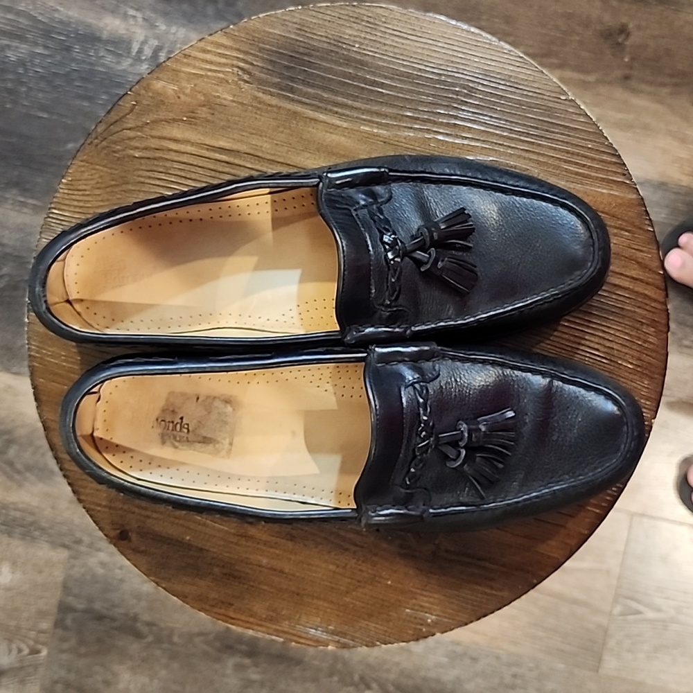 Slightly worn slip on black Allen Edmonds dress shoes